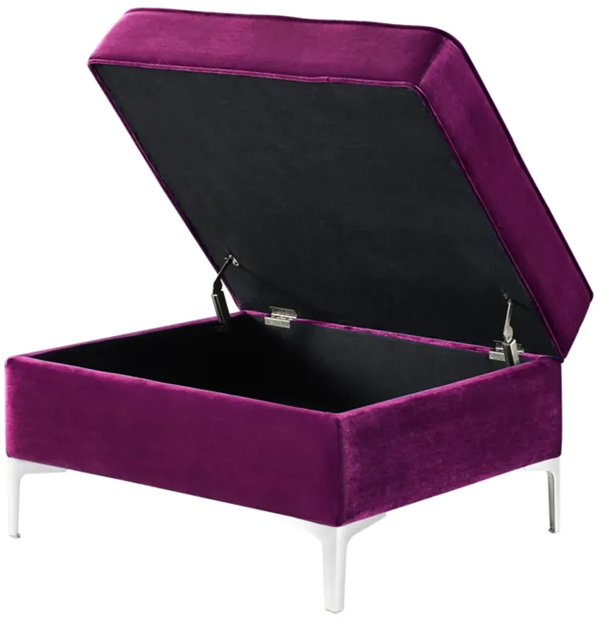 Inspired Home Clarinda Velvet Storage Ottoman