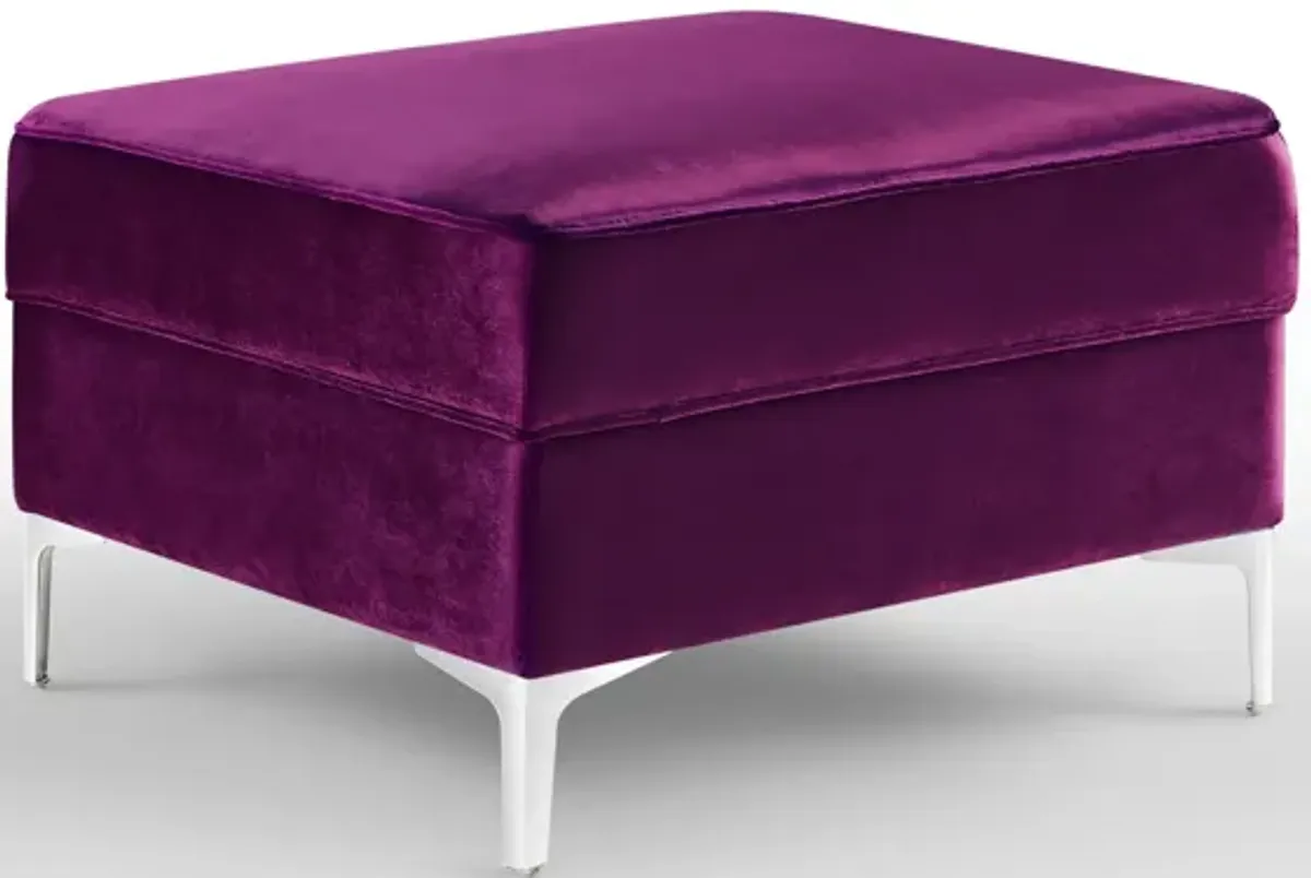 Inspired Home Clarinda Velvet Storage Ottoman