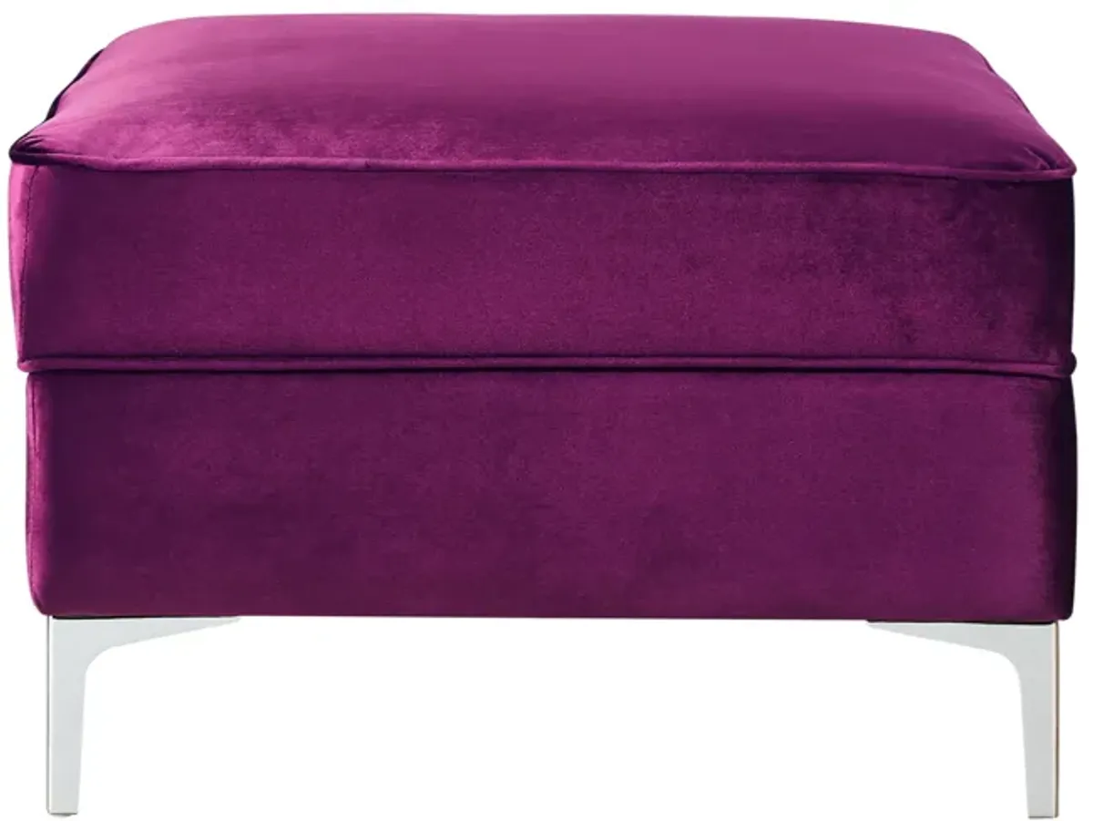 Inspired Home Clarinda Velvet Storage Ottoman