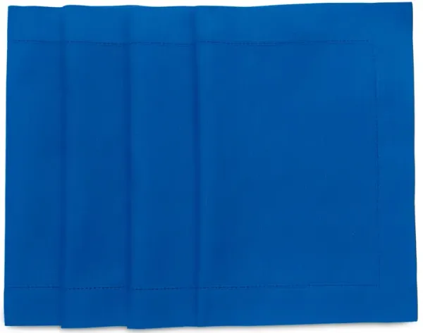 Solino Home Cotton Linen Placemats 14 x 19 Inch Set of 4 - Cotton Linen Hemstitch