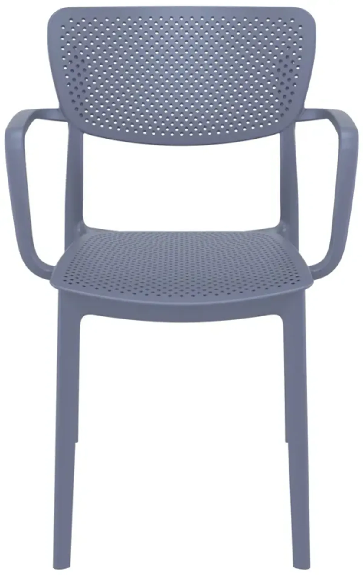 33" Black Stackable Patio Dining Arm Chair