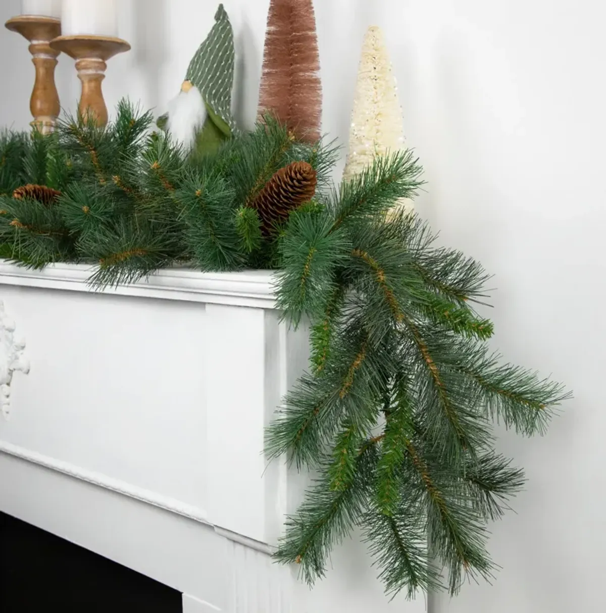 9' x 12" Green Pine and Pine Cones Artificial Christmas Garland  Unlit