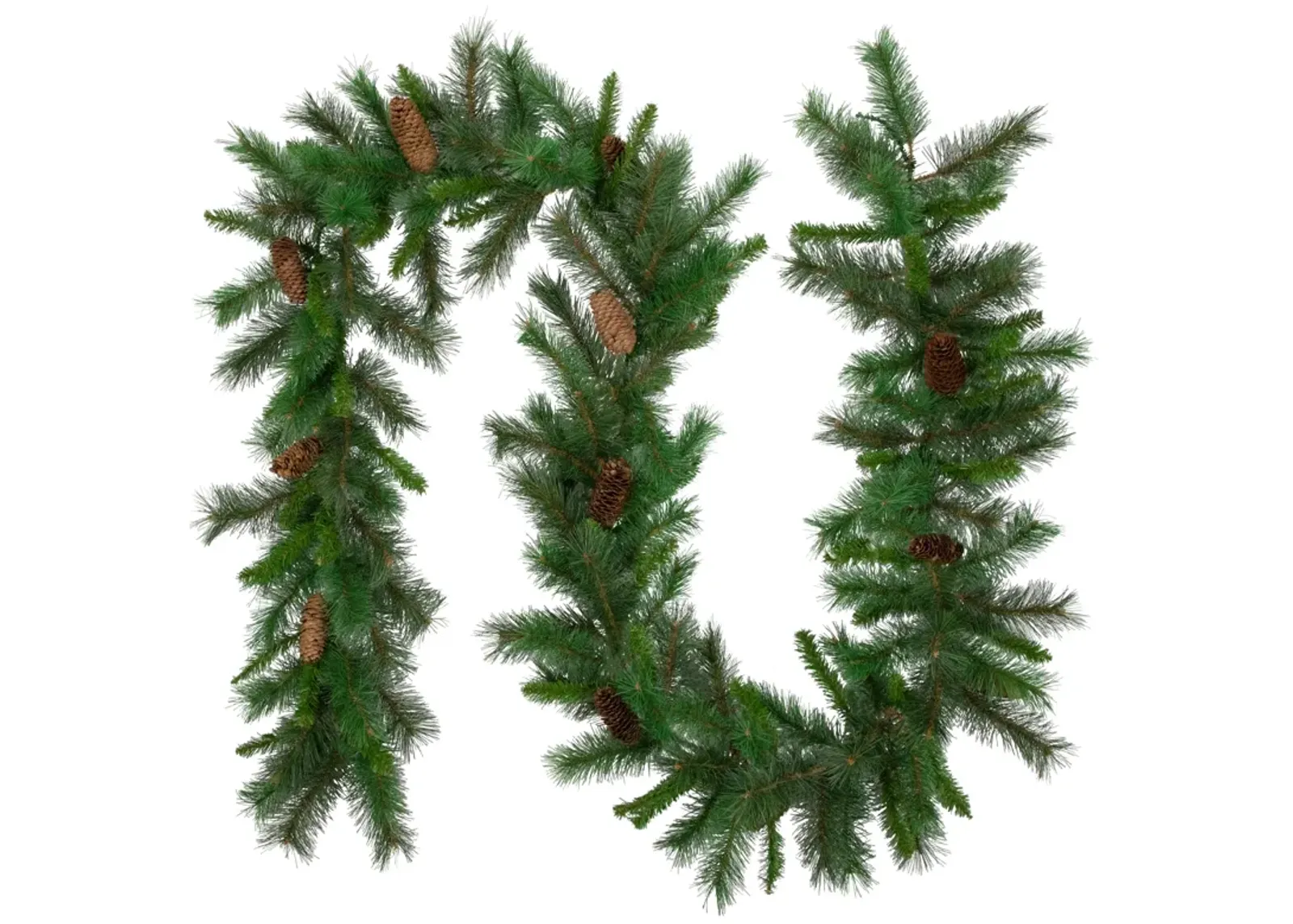 9' x 12" Green Pine and Pine Cones Artificial Christmas Garland  Unlit