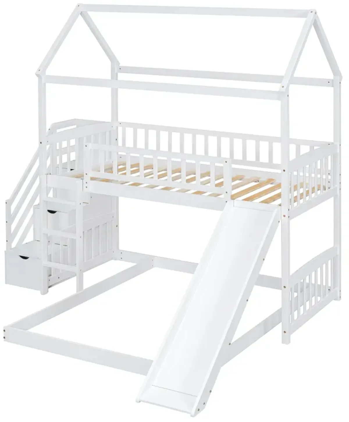 Merax Bunk Bed with Two Drawers and Slide