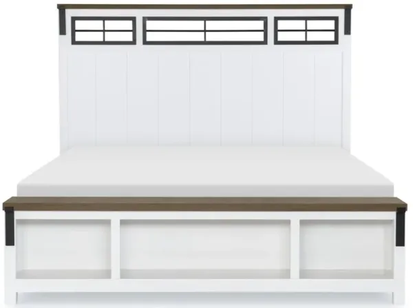 Beckett Queen Two Tone Panel Bed w/ Storage