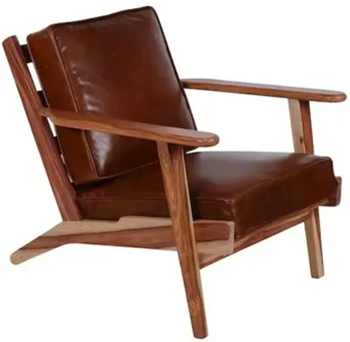 Porter Designs Corvallis Solid Sheesham Wood Accent Chair, Natural
