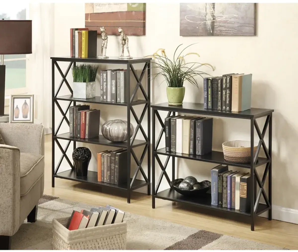 Convenience Concepts Tucson 4 Tier Bookcase, Black