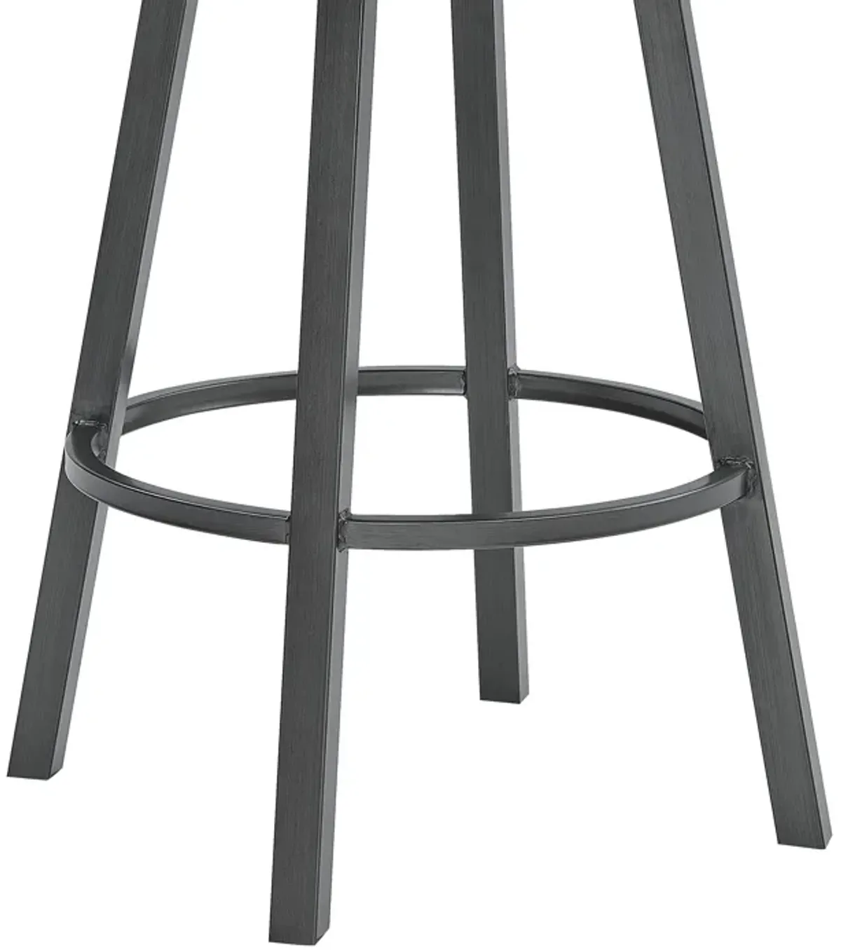 Fargo Counter Height Metal Barstool in Mineral Finish with Black Faux Leather