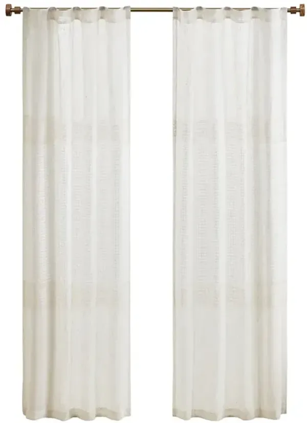 Gracie Mills Theron Lightweight Lined Yarn Dye Sheer Window Panel Pair