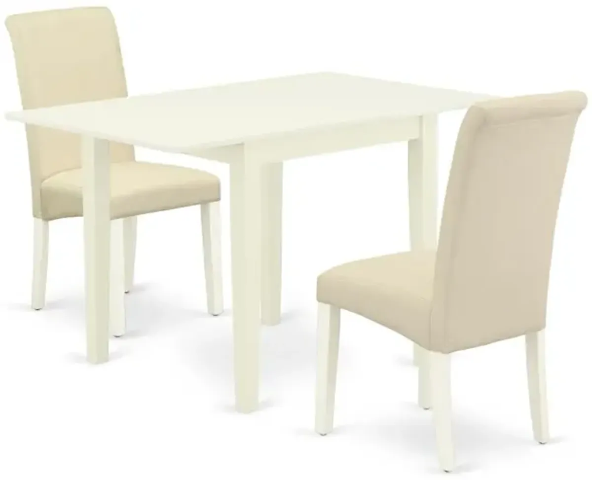 Dining Room Set Linen White, NDBA3-LWH-01