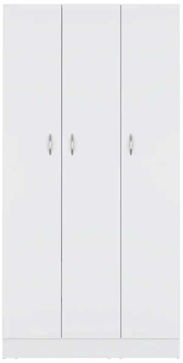 Westbury Wardrobe Armoire with 3-Doors and 2-Inner Drawers, Black -Bedroom
