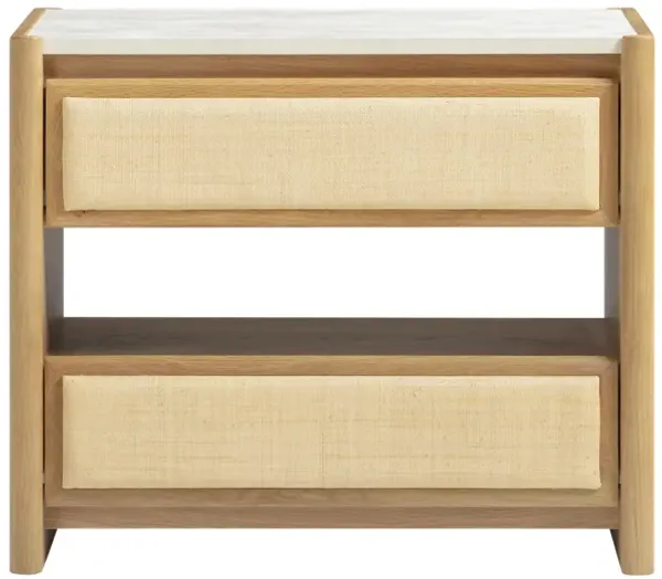 Paige Natural Oak 2-Drawer Nightstand