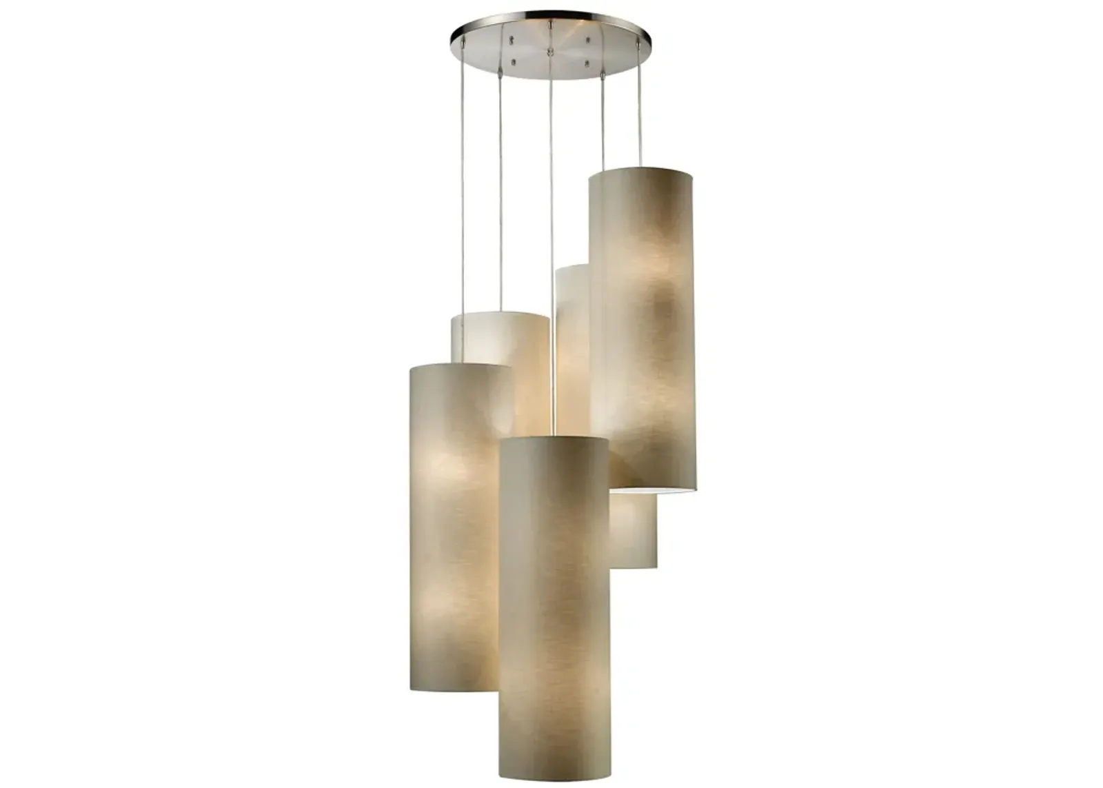 Fabric Cylinders Configurable 5-Light Cluster Pendant