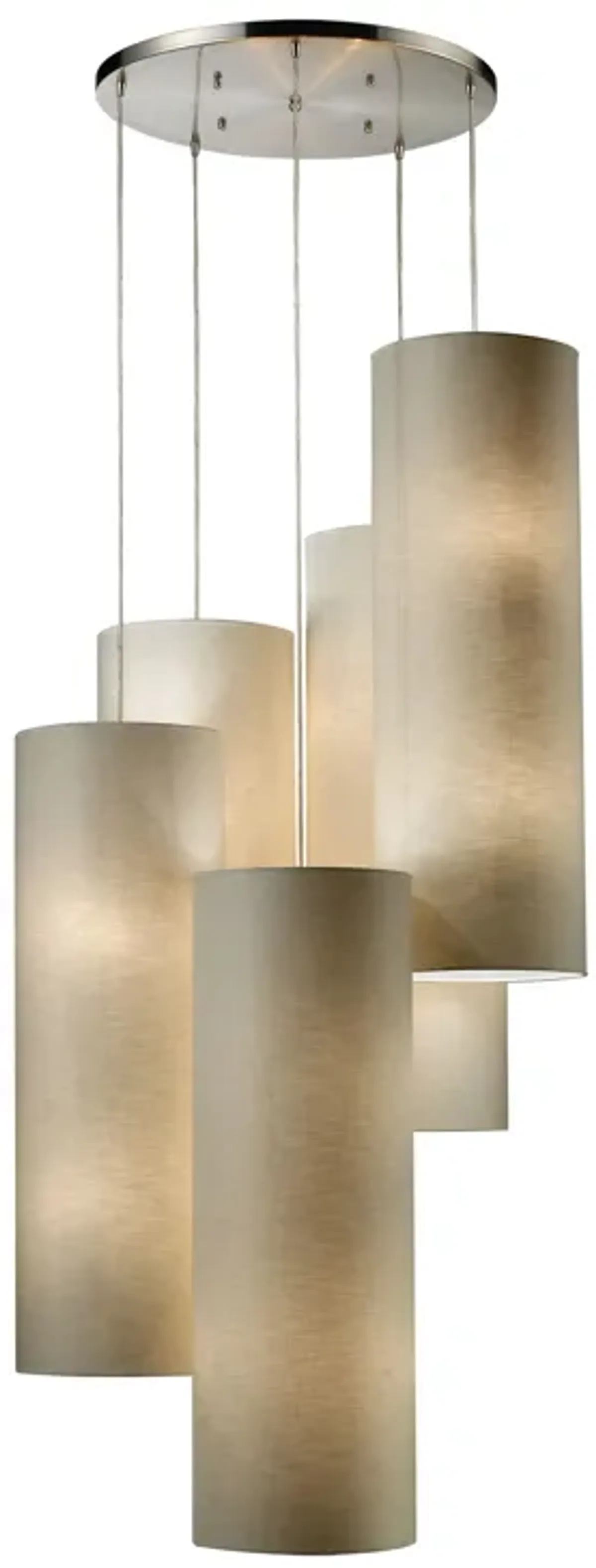 Fabric Cylinders Configurable 5-Light Cluster Pendant