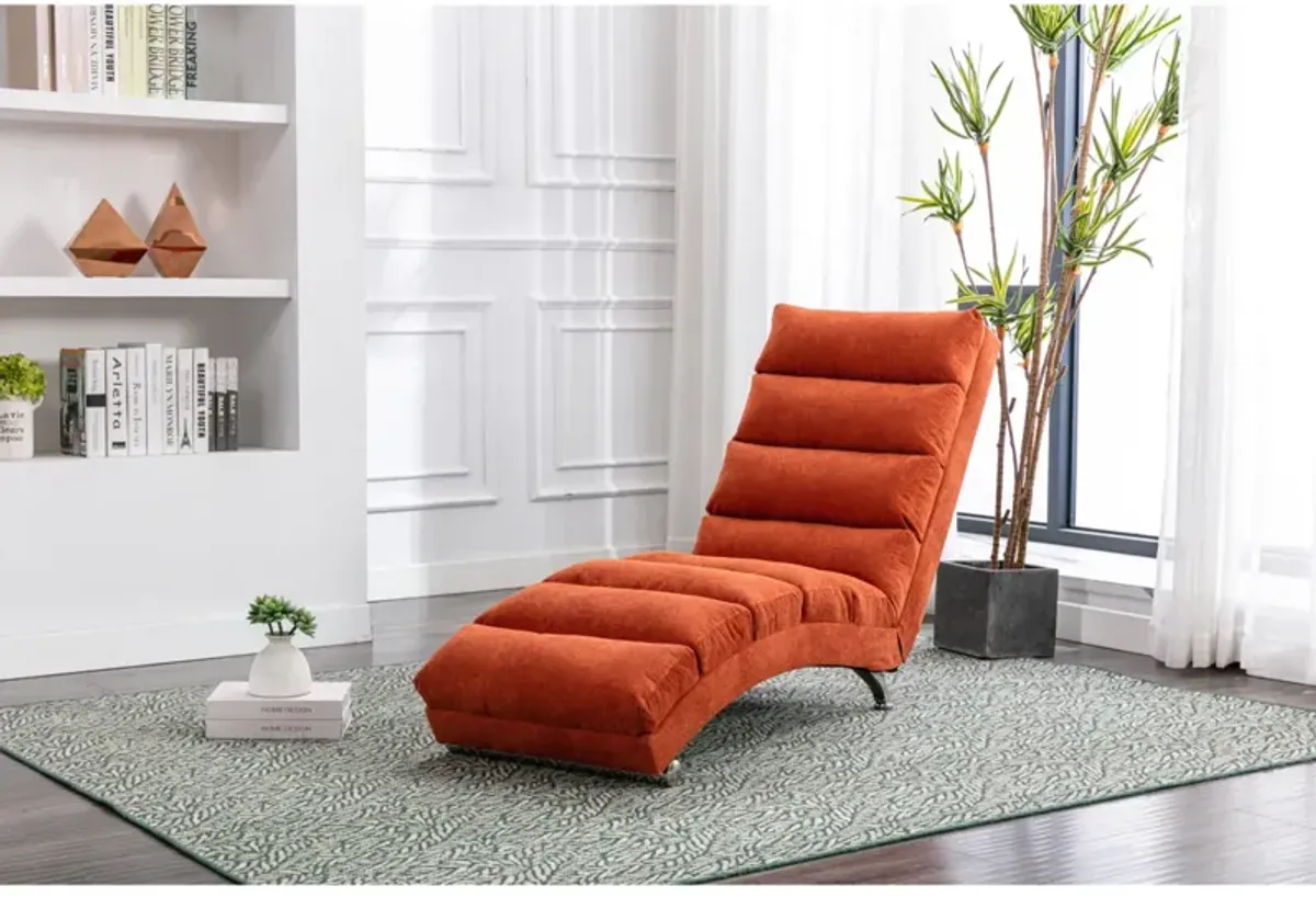 Linen Chaise Lounge Indoor Chair, Modern Long Lounger For Office Or Living Room