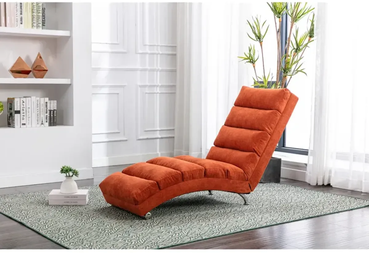 Linen Chaise Lounge Indoor Chair, Modern Long Lounger For Office Or Living Room