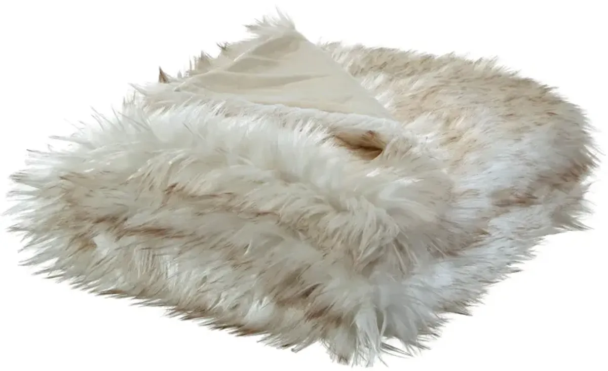 Cozy Tyme Janvier Faux Wolf Fur Throw 50"x60".