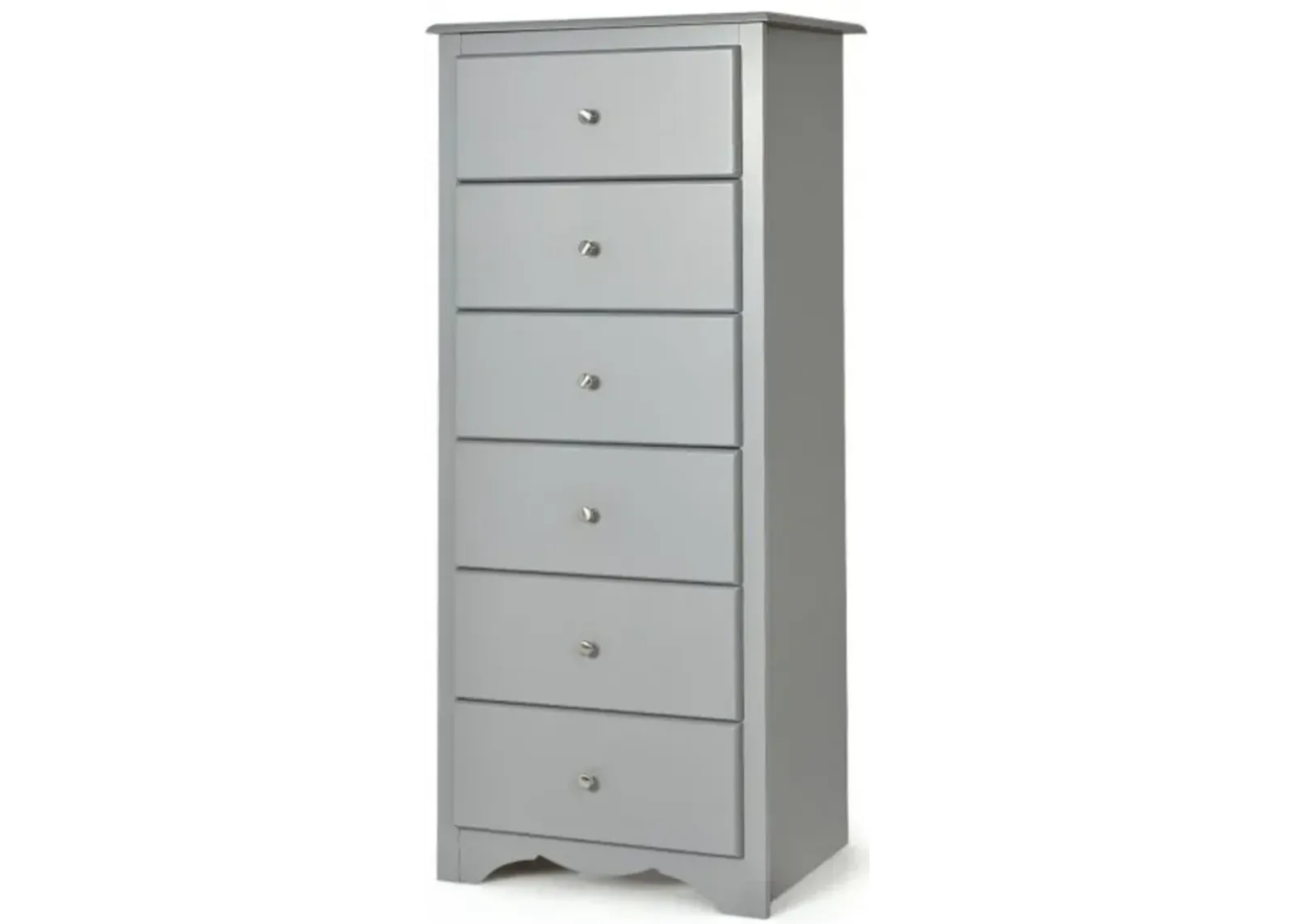 Hivvago Modern Grey 6 Drawer Tall Wood Dresser Chest