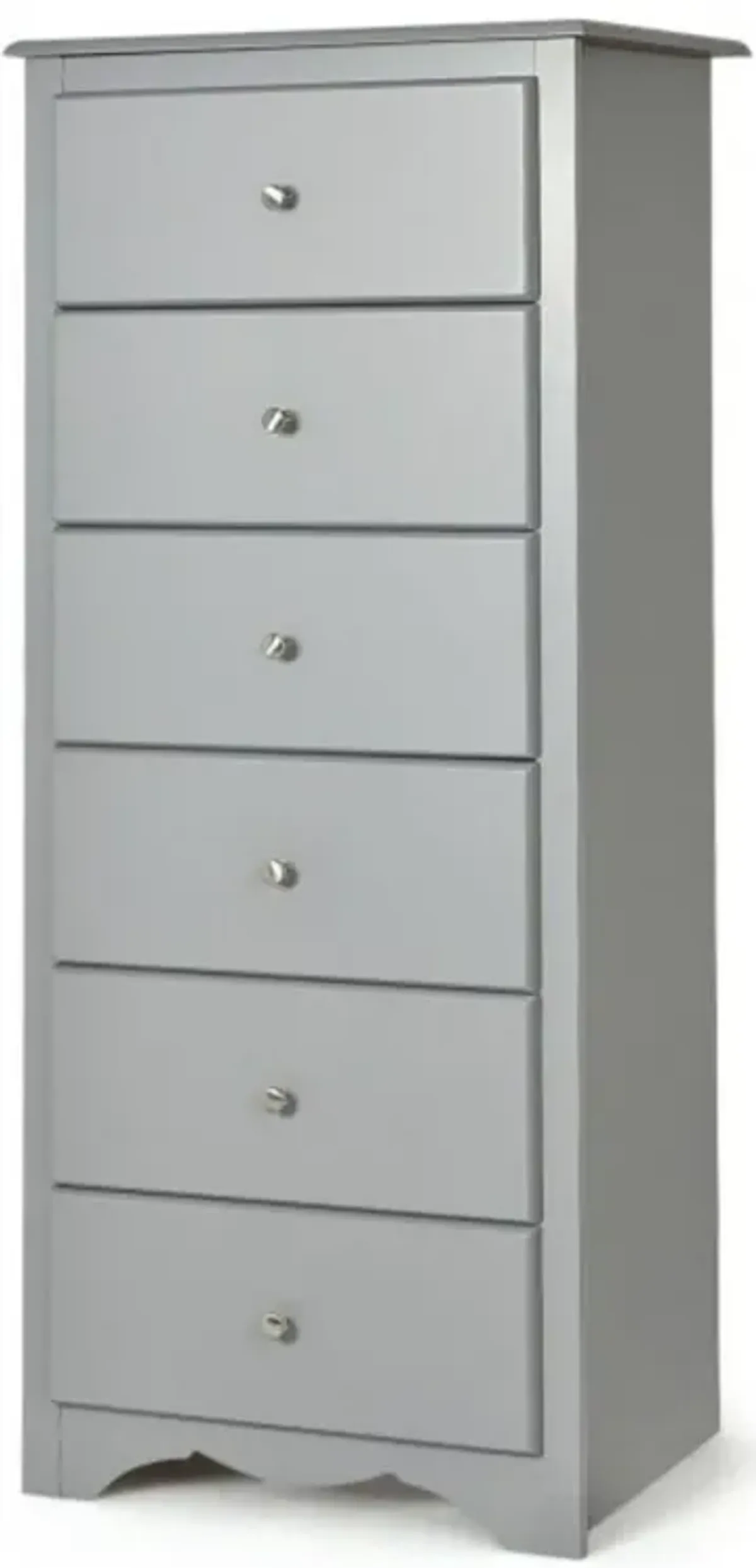 Hivvago Modern Grey 6 Drawer Tall Wood Dresser Chest