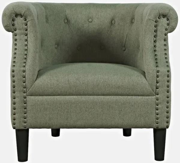 Jofran Contemporary Upholstered Barrel Curved Back Accent Chair