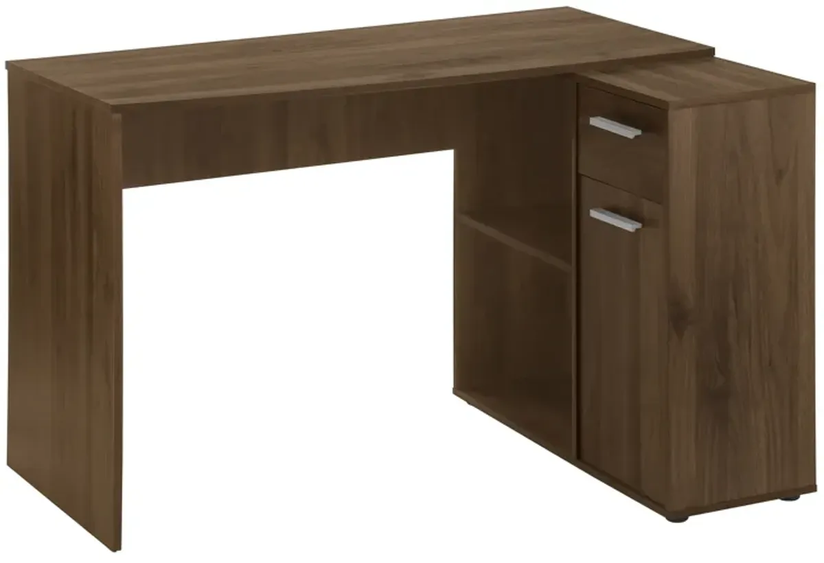 Monarch Specialties I 7348 Computer Desk, Home Office, Corner, Storage Drawers, 46"L, L Shape, Work, Laptop, Laminate, Walnut, Contemporary, Modern