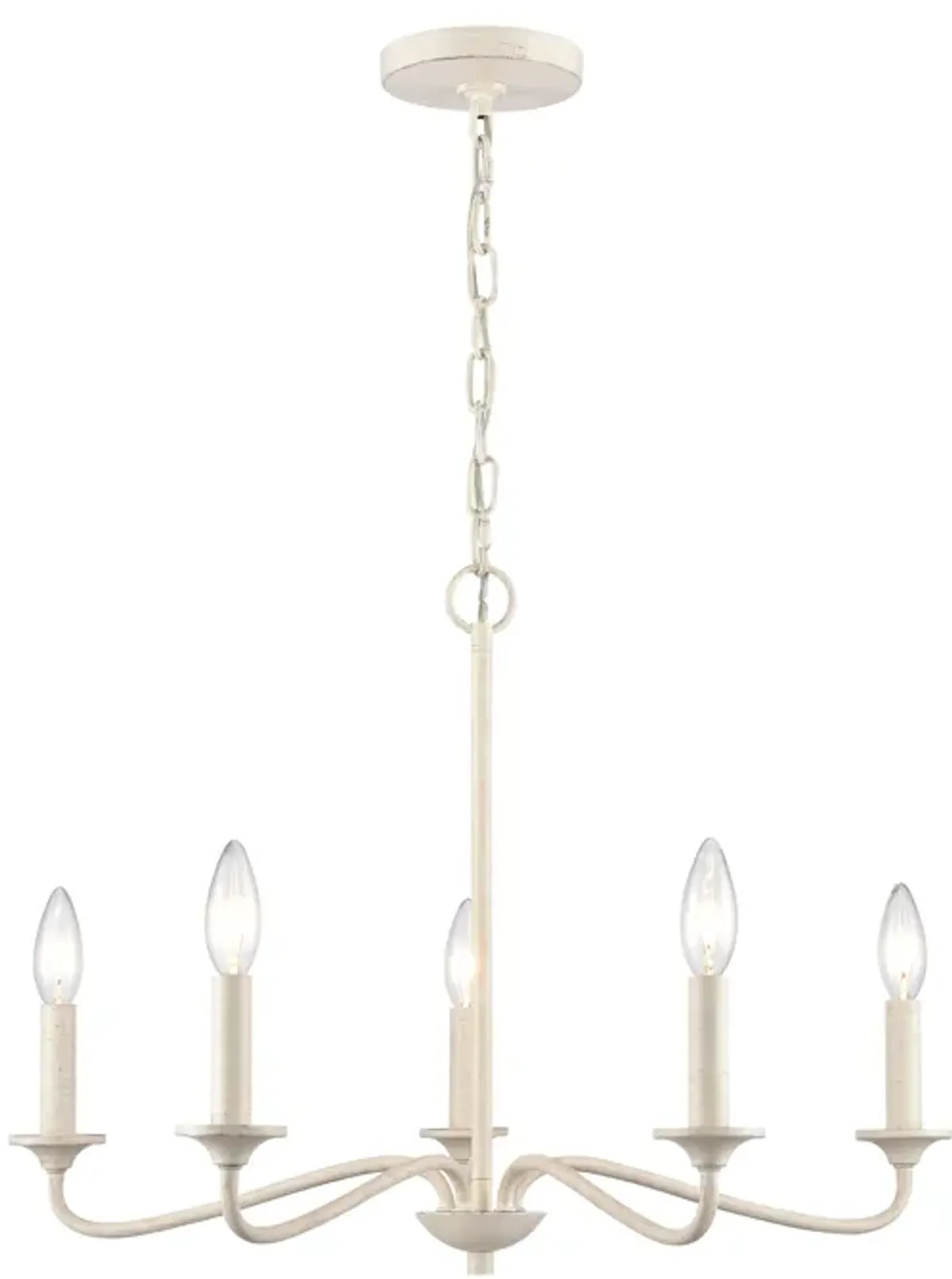 Quinn 24'' Wide 5-Light White Chandelier