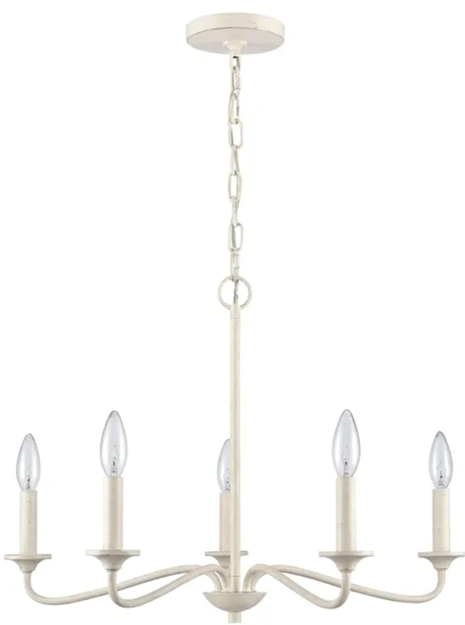 Quinn 24'' Wide 5-Light White Chandelier