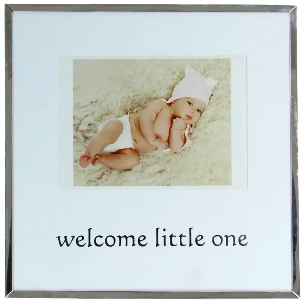 10" Metallic Square 4" x 6" Baby Photo Picture Frame - Silver