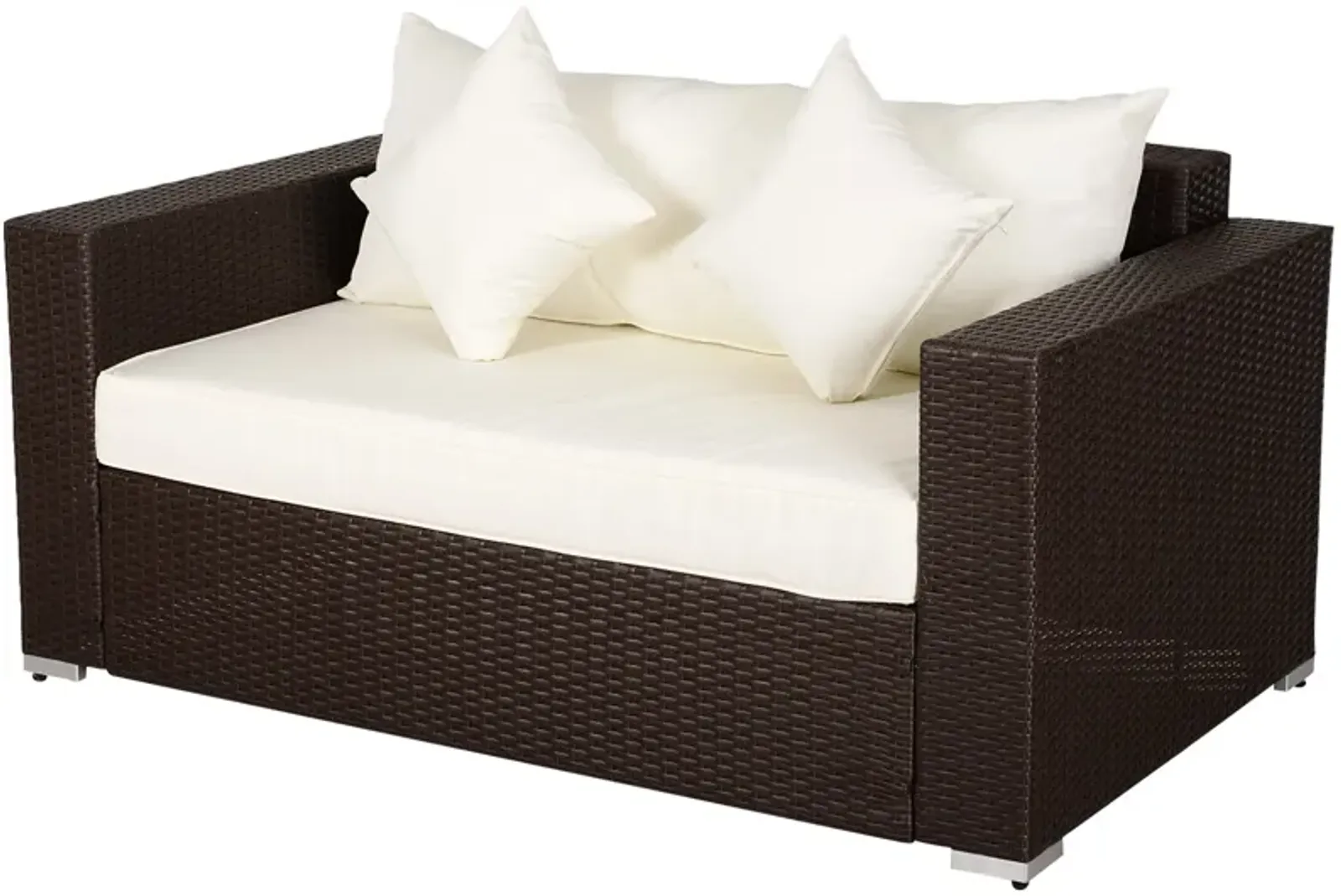 Rattan Patio Loveseat: All-Weather Seating with Cushions and Pillows