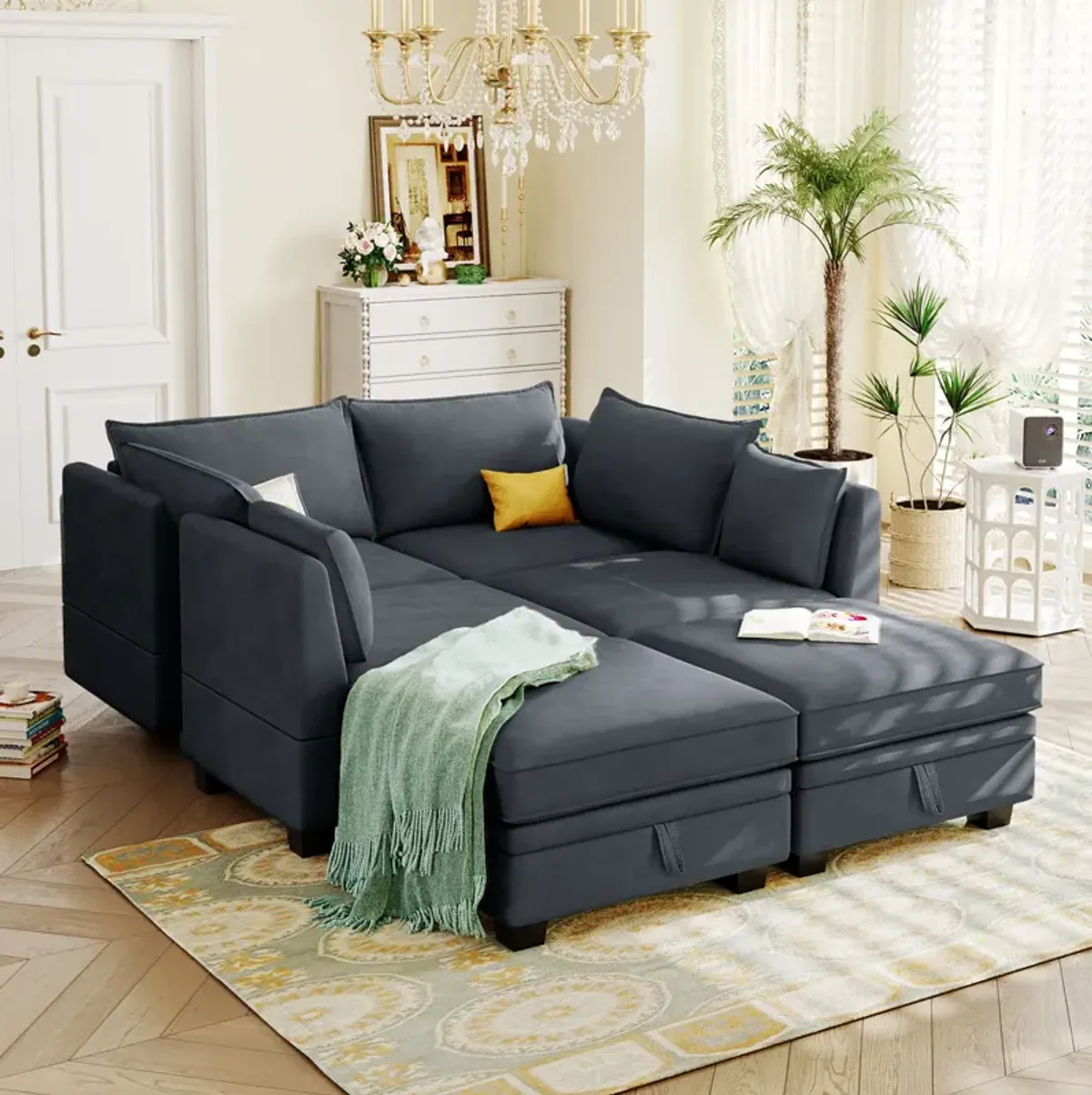 Modern Large U-Shape Modular Sectional Sofa