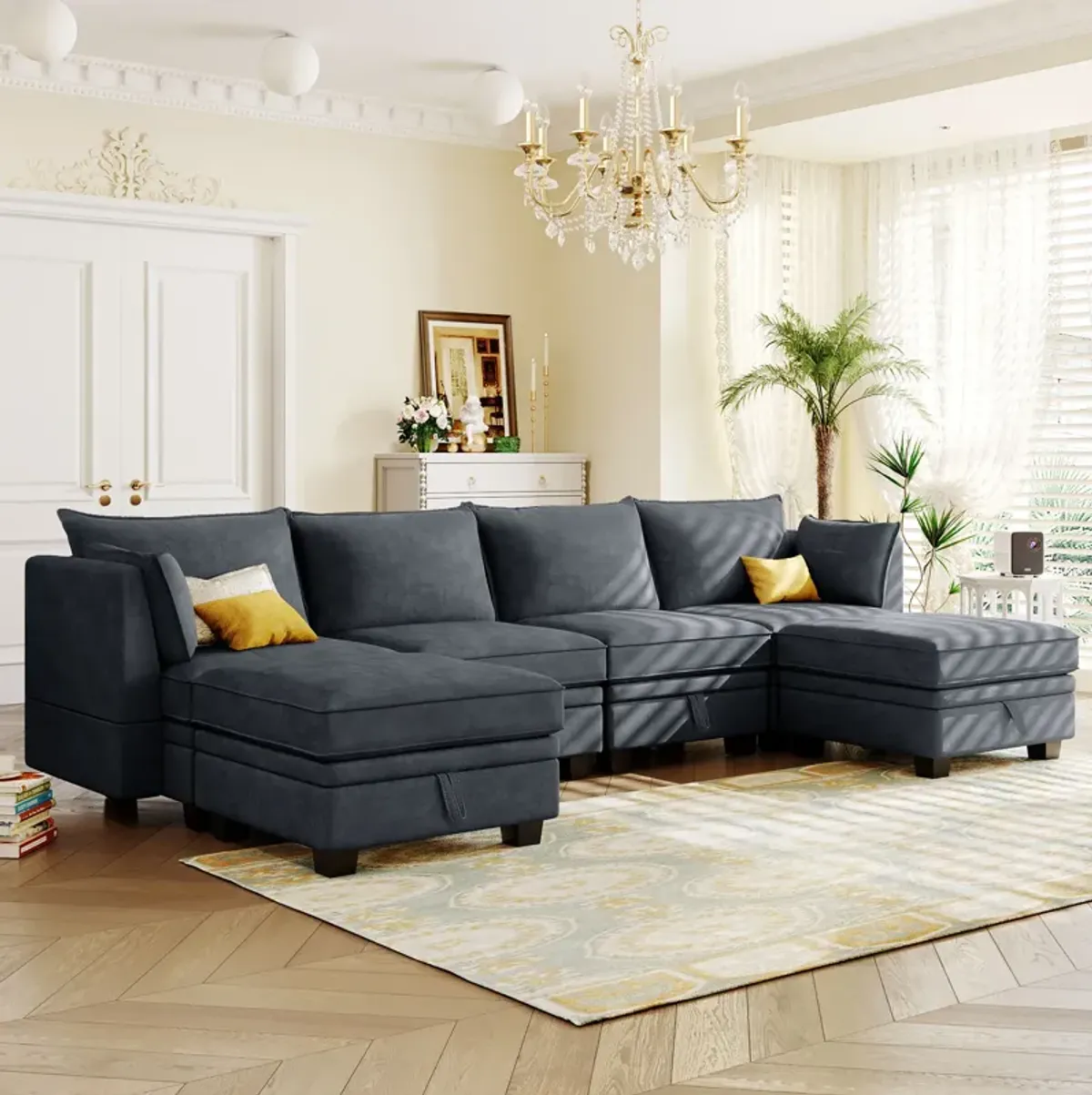 Modern Large U-Shape Modular Sectional Sofa