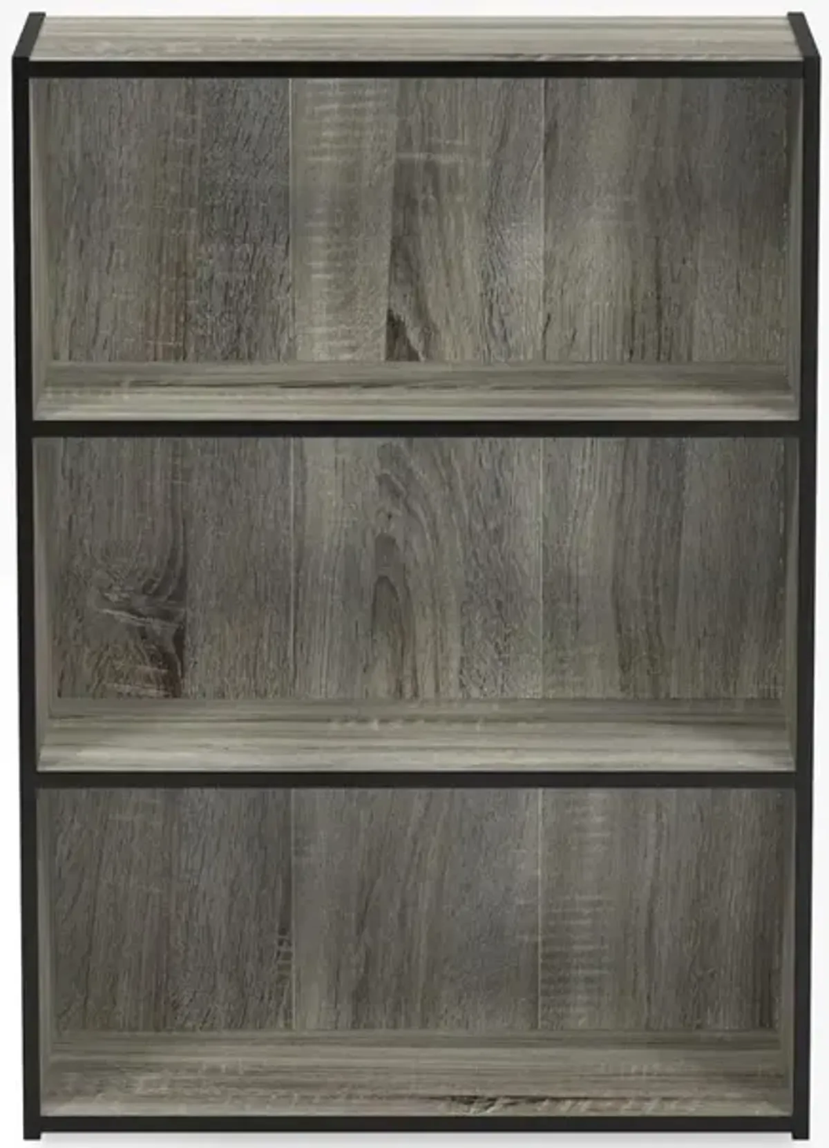 Furinno Pasir 3 Tier Open Shelf Bookcase, French Oak Grey