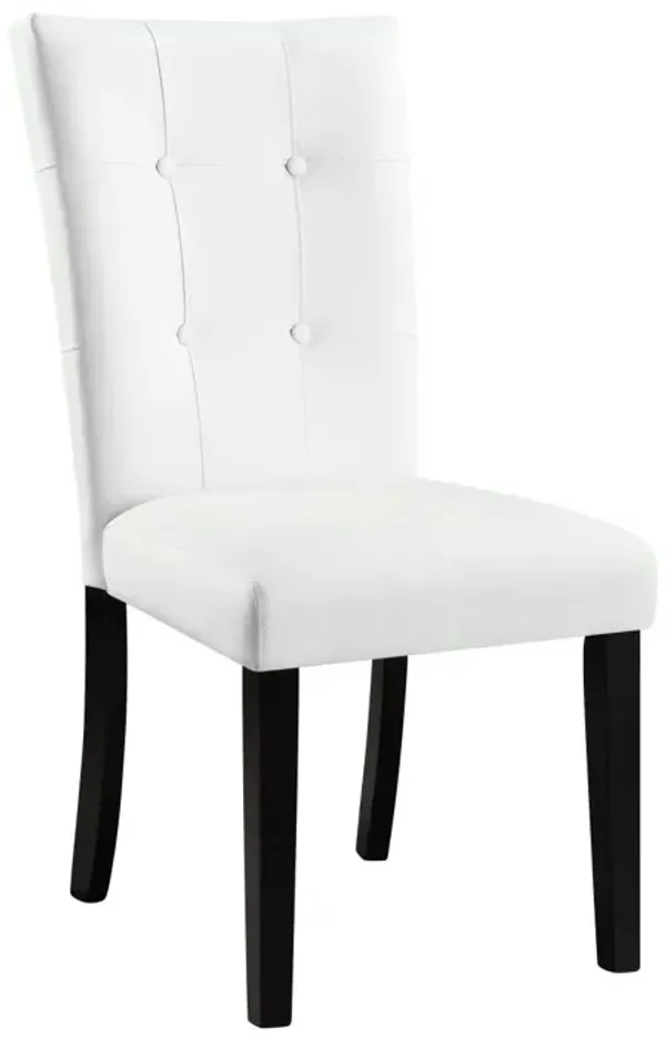 Hussein Side Chair (Set of 2) White PU & Black Finish