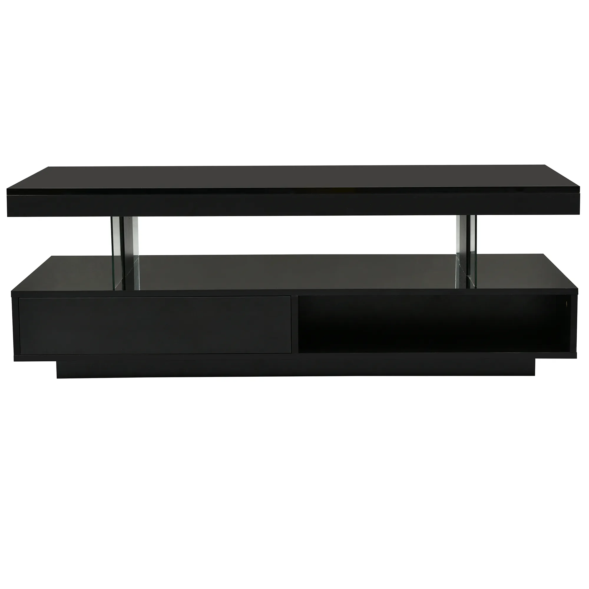 Merax Modern Center Table LED Coffee Table with Storage