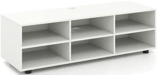 TV Stand for TV up to 55 Inch with 6 Storage Compartments-White