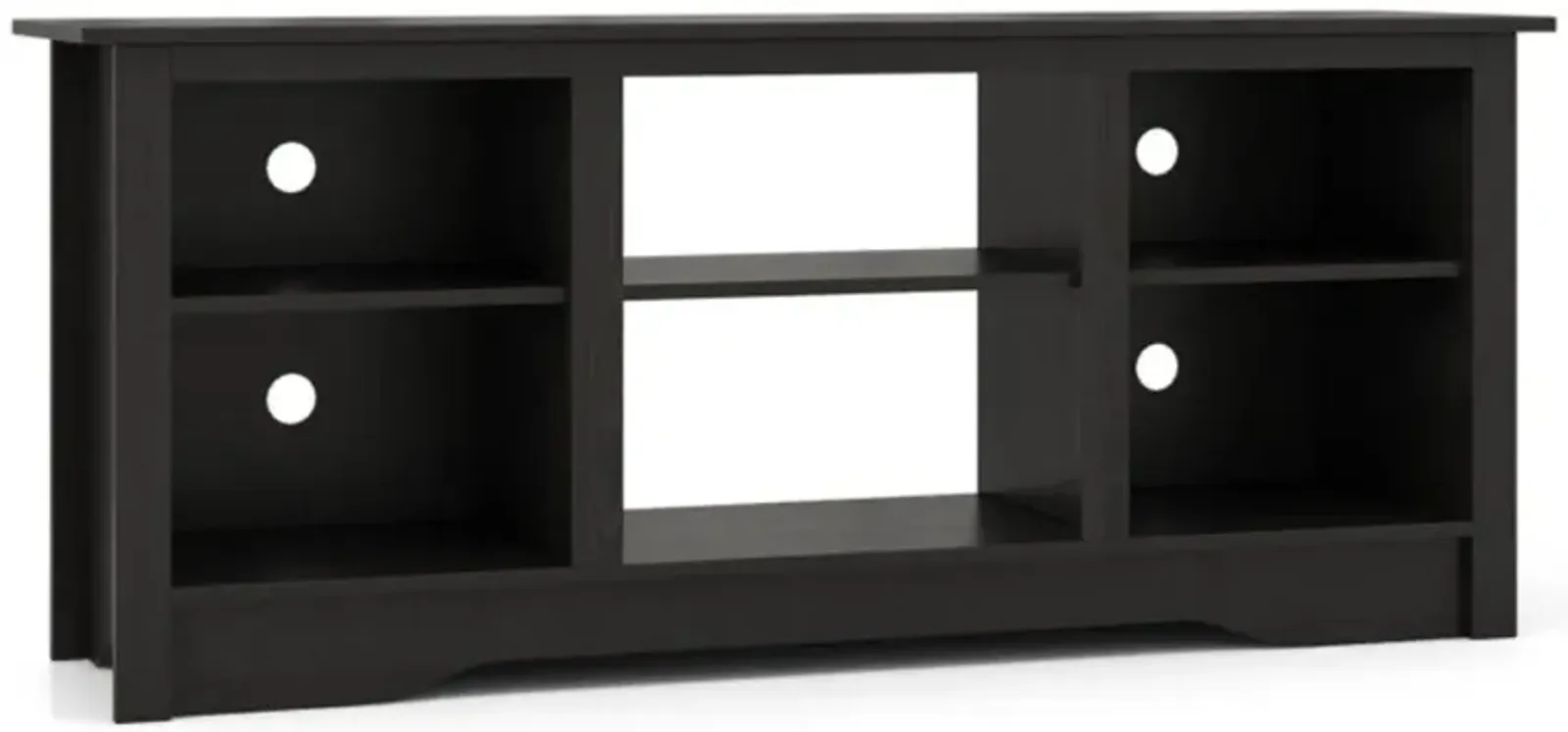 Hivvago TV Stand for up to 65 Inch Flat Screen TVs with Adjustable Shelves for 18 Inch Electric Fireplace (Not Included)