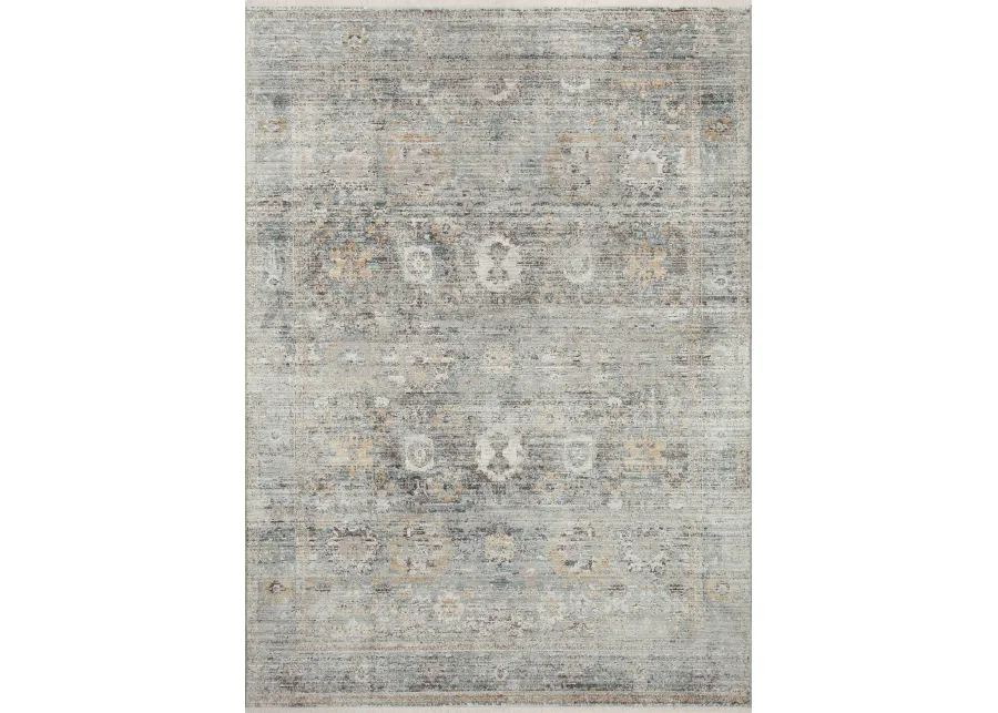 Bonney BNY06 Teal/Gold 5'3" x 7'6" Rug