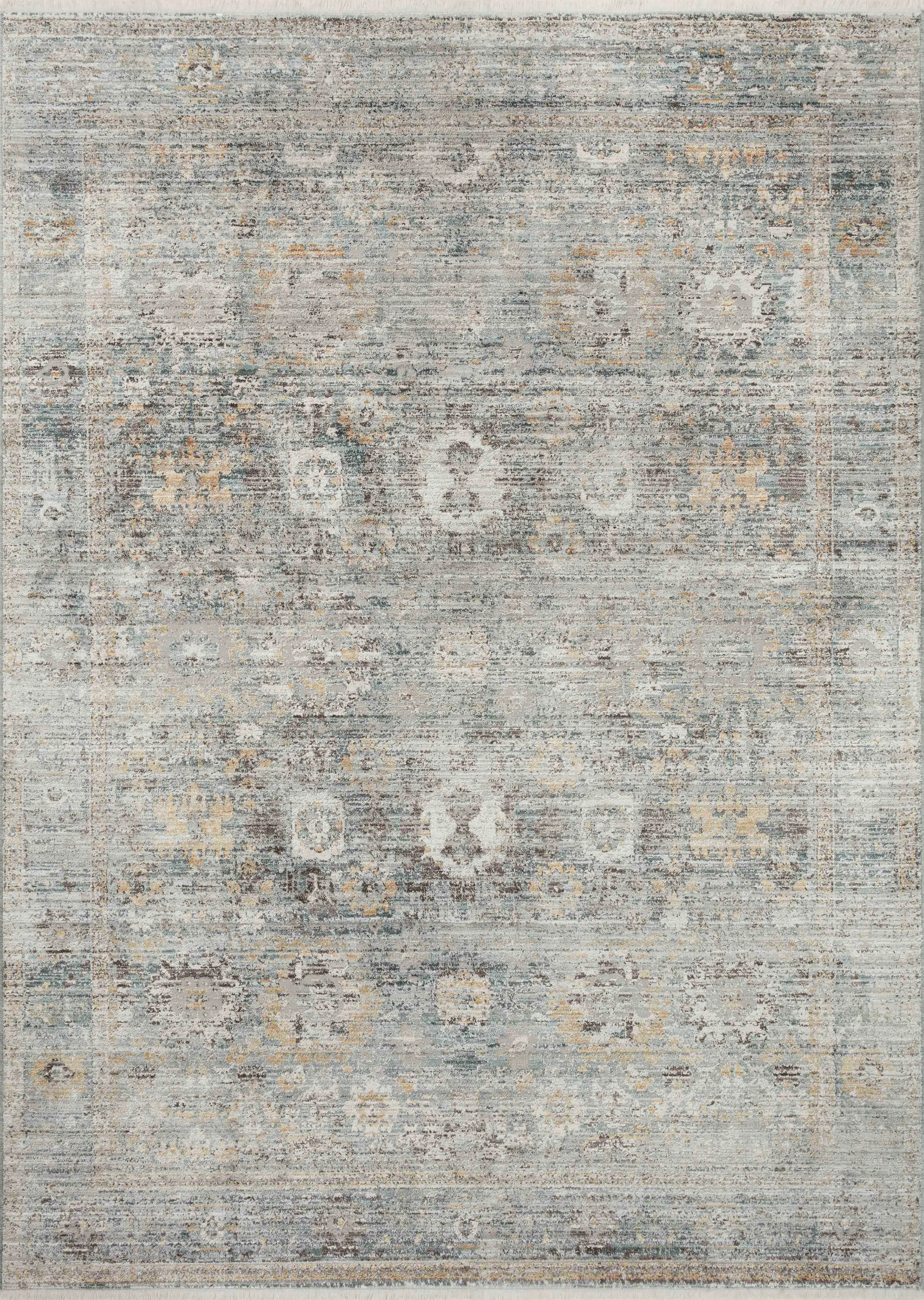 Bonney BNY06 Teal/Gold 5'3" x 7'6" Rug