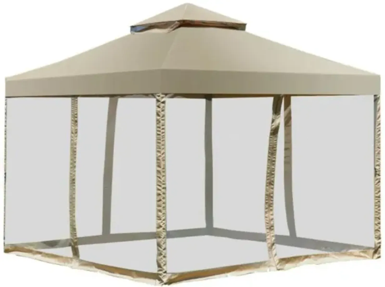 Hivvago Outdoor 2-Tier 10 Feet x 10 Feet Screw-free Structure Shelter Gazebo Canopy