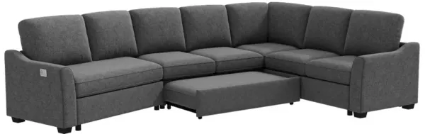 Modern L-Shaped Sleeper Sofa with USB Port, Gray