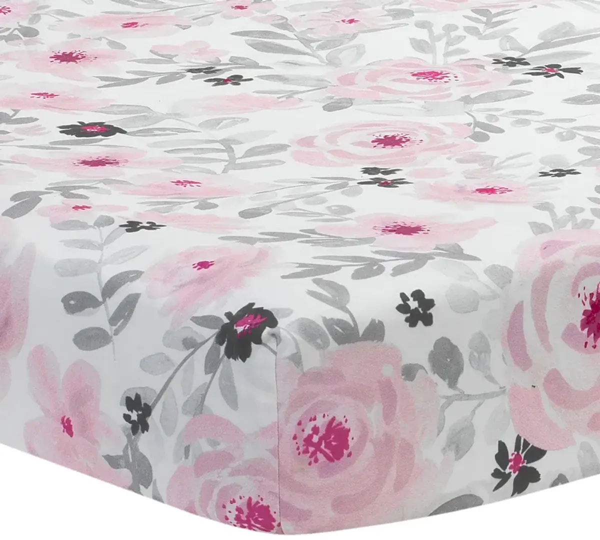 Bedtime Originals Blossom Pink Watercolor Floral 3-Piece Baby Crib Bedding Set