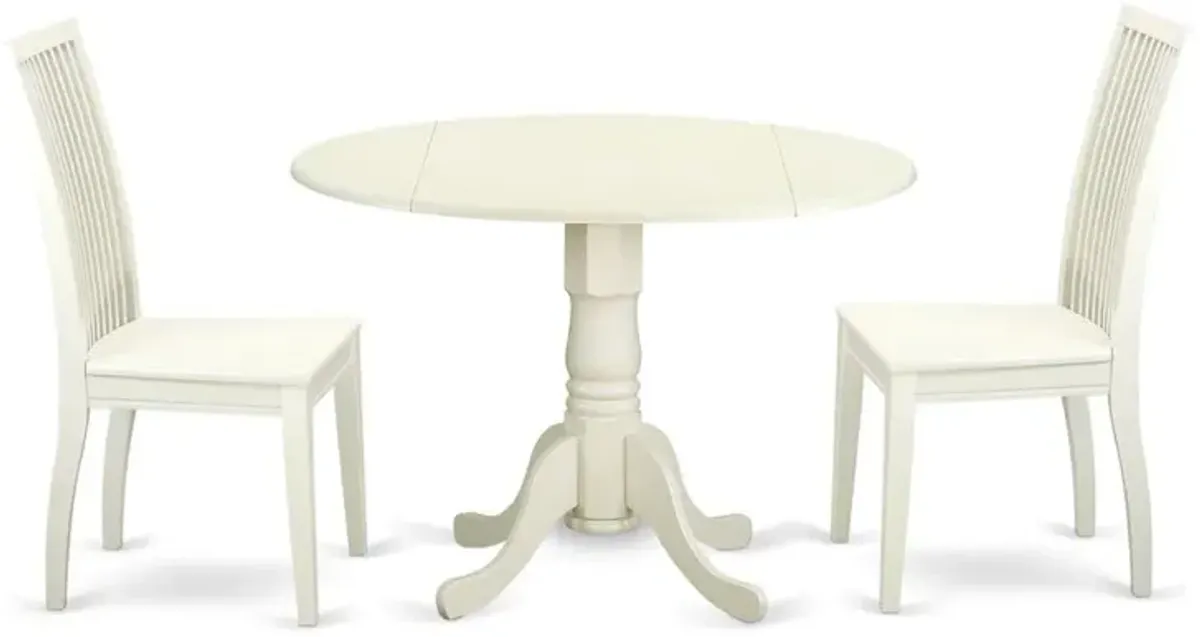 Dining Room Set Linen White, DLIP3-LWH-W