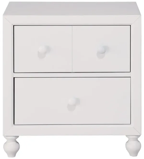 Transitional Look Finish 1 Piece Nightstand Of Drawers Wood Knobs Turned Feet Modern Bedroom