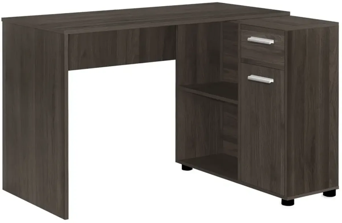 Monarch Specialties I 7349 Computer Desk, Home Office, Corner, Storage Drawers, 46"L, L Shape, Work, Laptop, Laminate, Brown, Contemporary, Modern