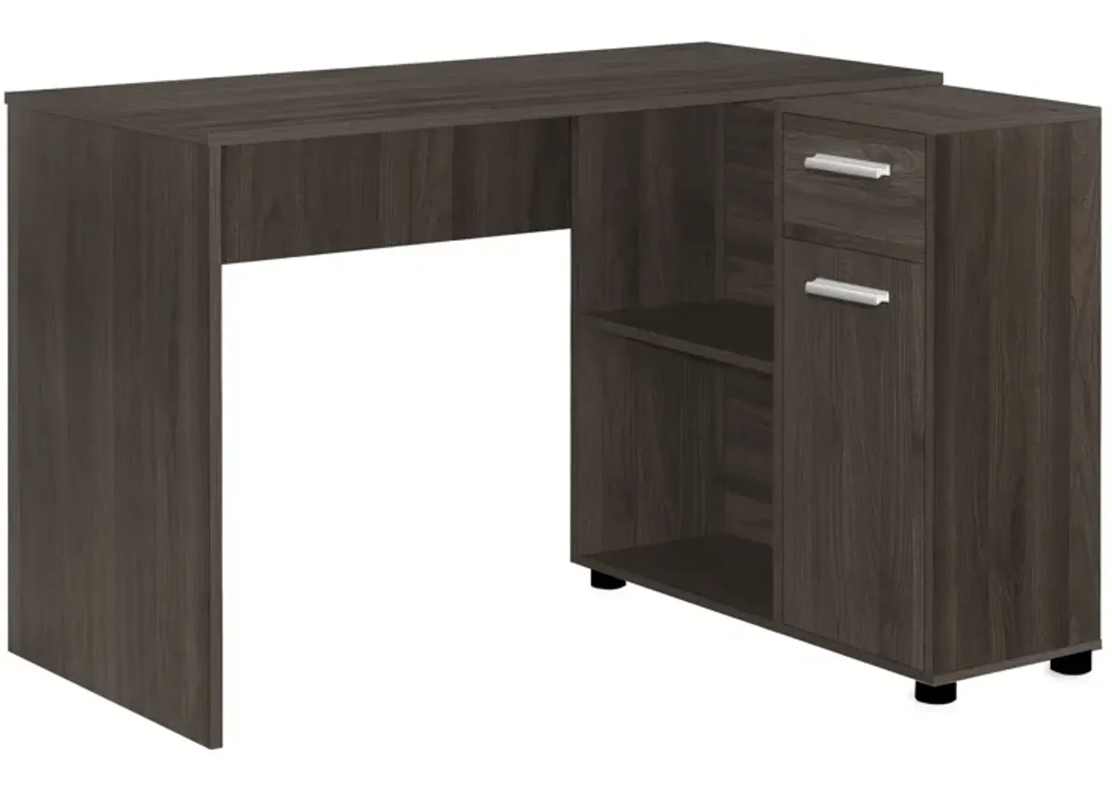 Monarch Specialties I 7349 Computer Desk, Home Office, Corner, Storage Drawers, 46"L, L Shape, Work, Laptop, Laminate, Brown, Contemporary, Modern