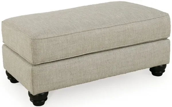 Asen 44 Inch Ottoman with Plush Cushion in Beige Polyester Upholstery - Benzara