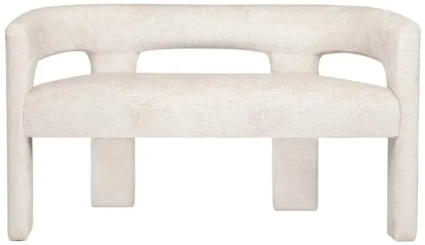 Jofran Gwen Modern Luxury Jacquard Fabric Upholstered Sculpture Bench