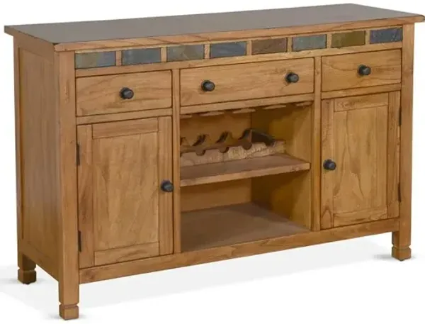 Sunny Designs Wood Buffet with Natural Slate