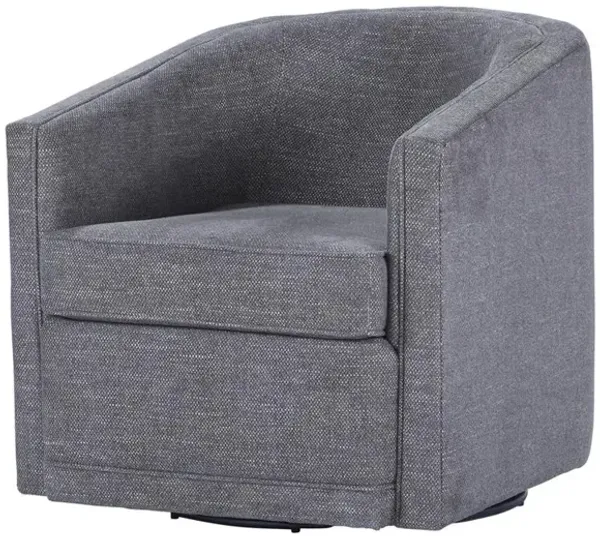 New Classic Furniture Poppy Dark Gray Polyester Fabric Accent Swivel Arm Chair