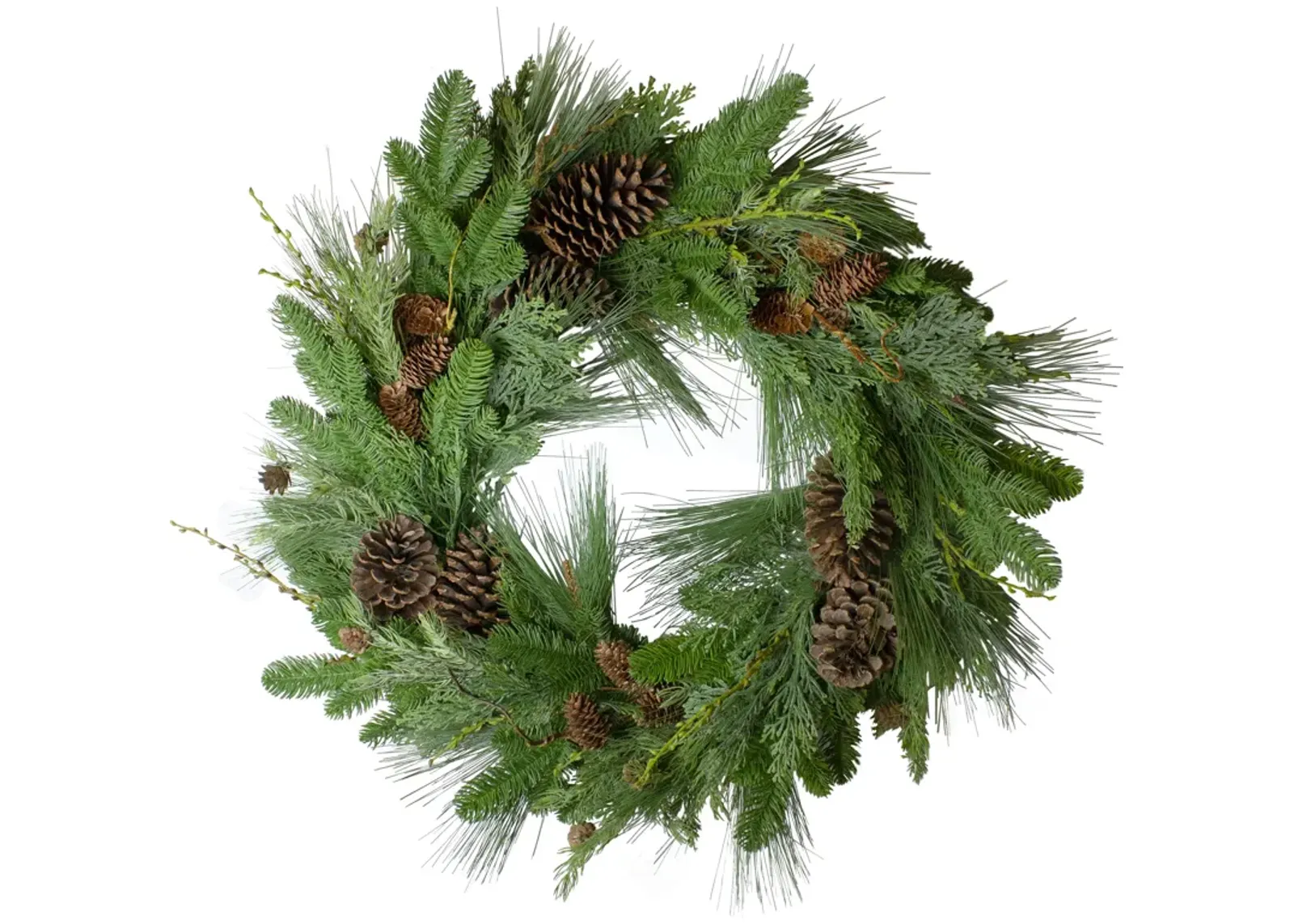 Pine Cone and Cedar Artificial Christmas Wreath - 32-Inch  Unlit